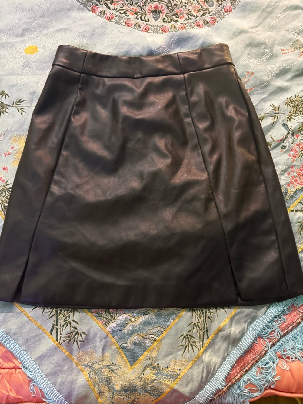 Banana Republic Black Faux-Leather Mini Skirt